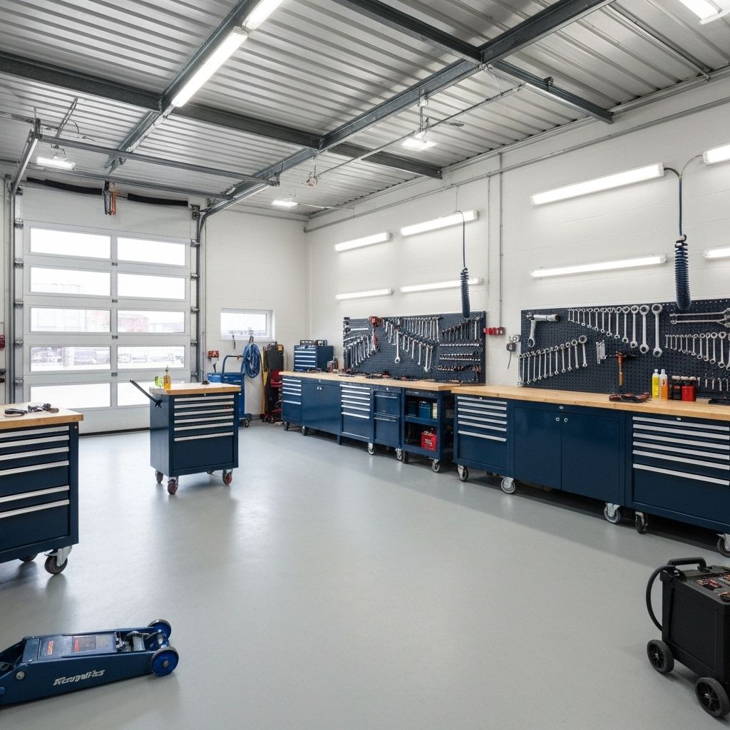 Modern bilverkstad